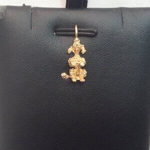 14k Real Solid Yellow Gold 3D Poodle  Breed Dog Animal Small Charm Pendant 1.10g
